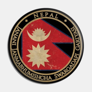 Vintage Federal Democratic Republic of Nepal Asia Asian Flag Pin