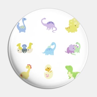 Dinosaur Illustrations Sticker Pack Pin