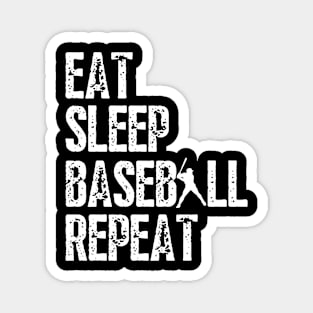 Eat Sleep Baseball Repeat, Funny Baseball Players Magnet