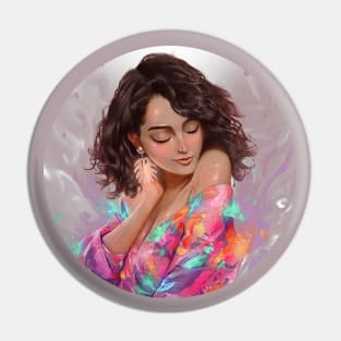 Painterly character Pin