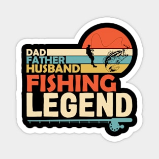 Dad Father Husband Fishing Legend Retro Magnet