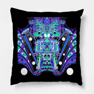 alien throne in travel to the underworld ecopop mictlan art Pillow