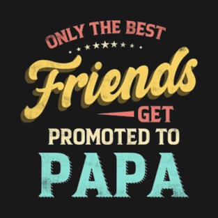 Only the Best Friends Get Promoted to Papa Vintage Grandkids T-Shirt