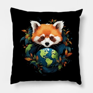 Red Panda Earth Day Pillow