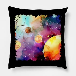 Abstract solar system Pillow