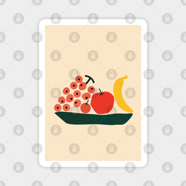 Food Decor, Fruit Print, Abstract, Modern, Minimalist Magnet by Colorable