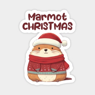 Marmot Christmas Funny Marmot Magnet