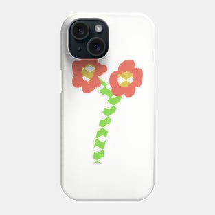 Pink Flowers with Checkered Pattern Phone Case