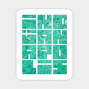 Indianapolis, USA City Map Typography - Watercolor Magnet