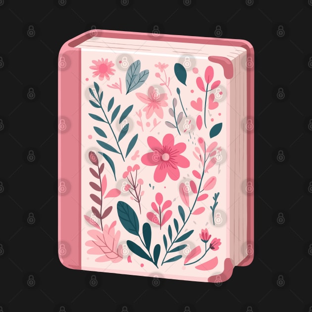 Pink Floral Book by Siha Arts