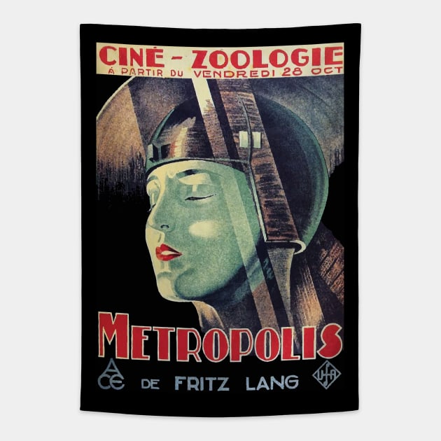 Metropolis, 1927 French Film Poster Tapestry by VintageArtwork