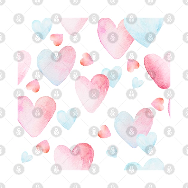 Cute Watercolor Hearts by ArtedPool