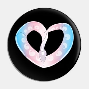 Ball Python Heart (Trans Pride Design) Pin