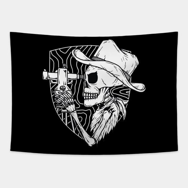 cowboy surveyor Tapestry by AZMTH CLOTHING