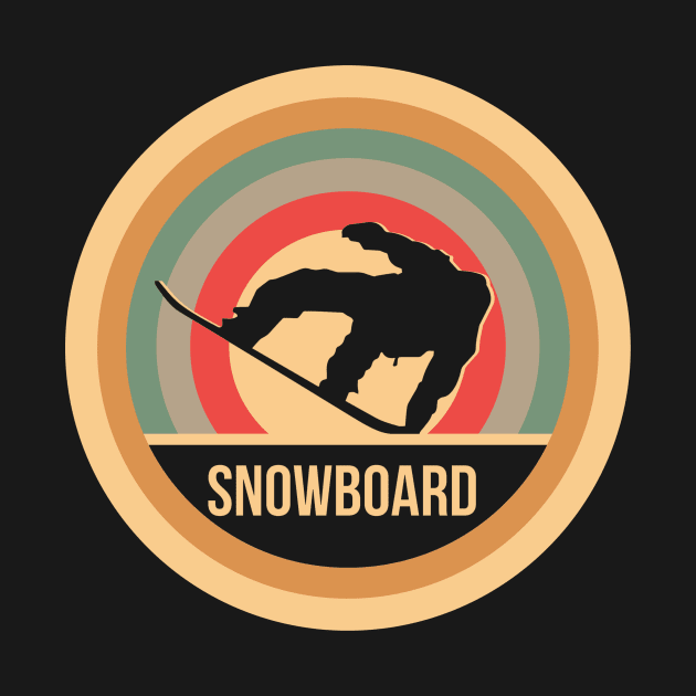 Retro Vintage Snowboard Gift For Snowboarders by OceanRadar