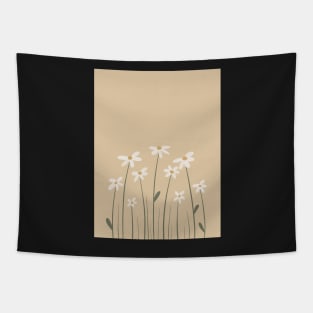 dainty daisy flowers - white flower illustration Tapestry