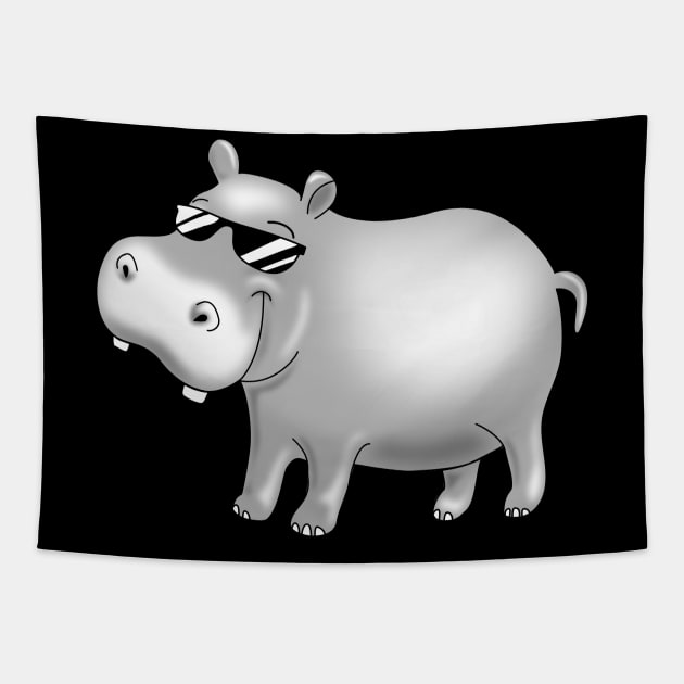 Hip Cool Hippopotamus Funny Hippo Tapestry by PnJ