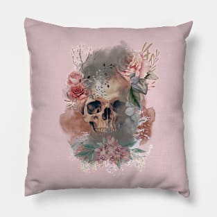 gothic floral skull Pillow