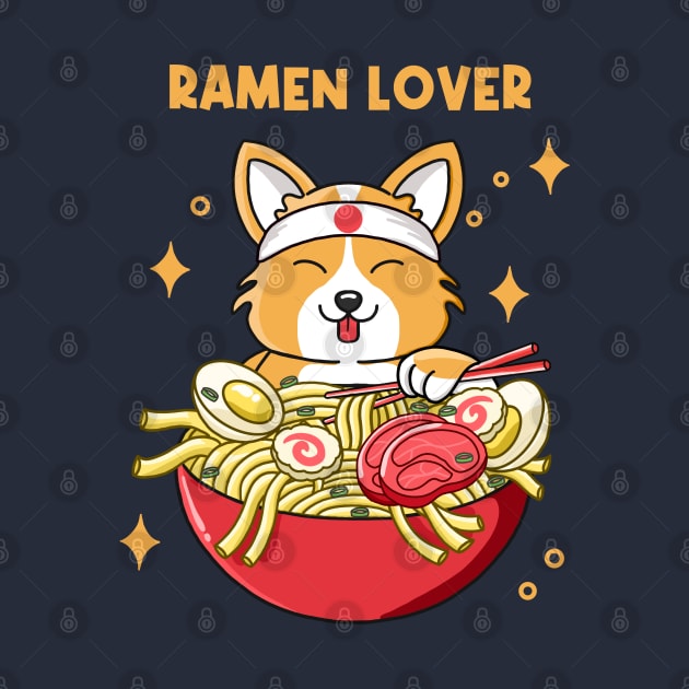 Corgi Ramen Lover by Kimprut