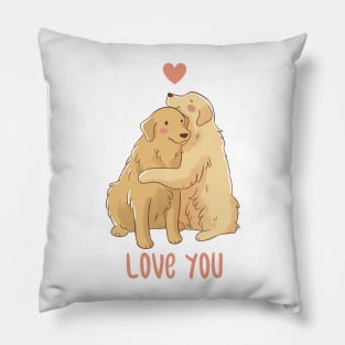 Cute Golden retriever hug Pillow