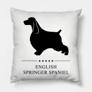 English Springer Spaniel Black Silhouette Pillow