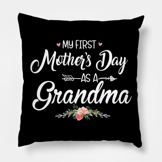 My first Mother's Day as a Grandma New Mom Mothers Day 2024 Pillow by Msafi