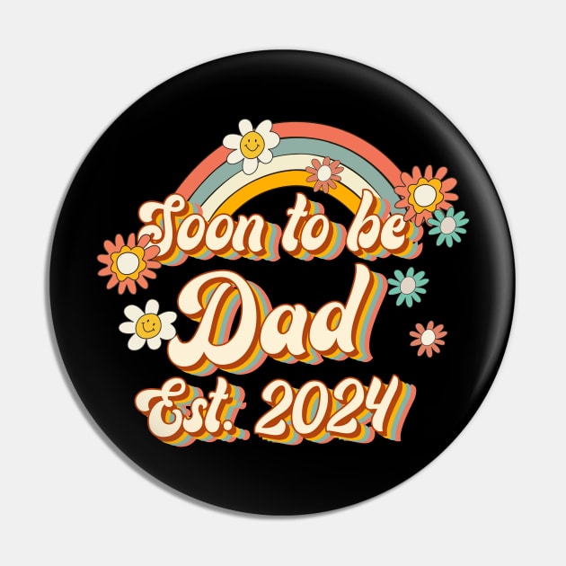 Soon To Be Dad Est. 2024 Family 60s 70s Hippie Costume Pin by Rene	Malitzki1a