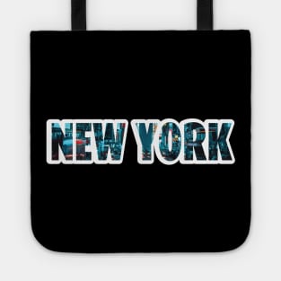 New York city walk typography letters NY city Tote