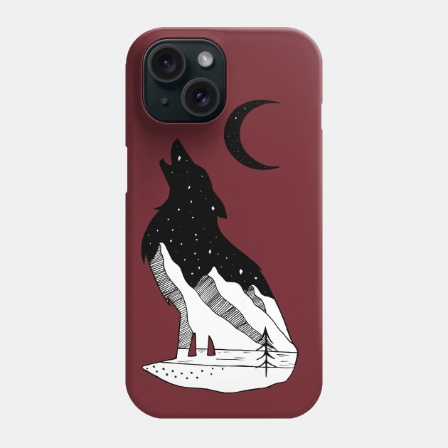 Night Wolf Moon Phone Case by TaliDe