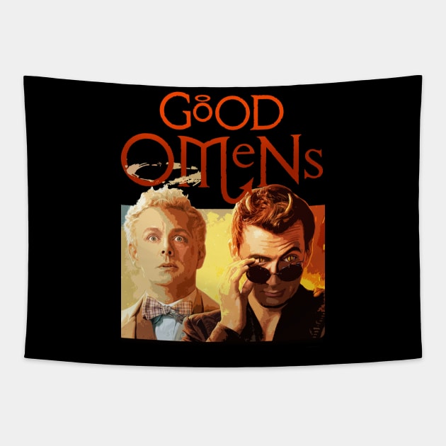 Good Omens Vintage Tapestry by olivia parizeau