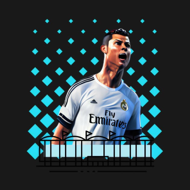 Christiano Ronaldo Halftone Football Stadium by Shadowbyte91