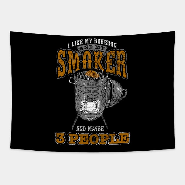 BBQ Smoker Funny Grunge Tapestry by ShirtsShirtsndmoreShirts