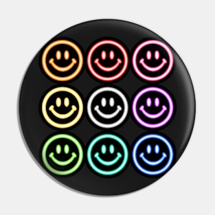 Neon Smiey Face Pin