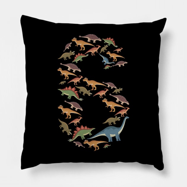 6th Birthday Boy Toddlers Animal Dinosaur Lover Pillow by Msafi