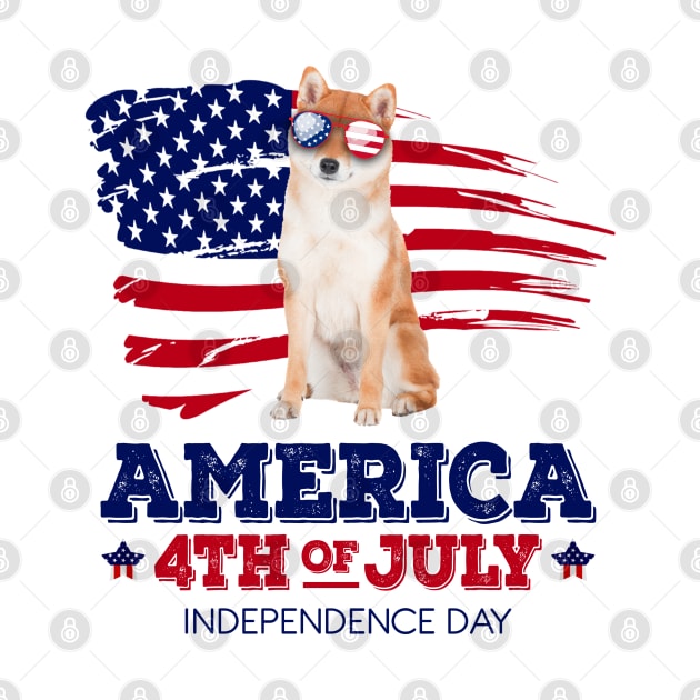 Shiba Inu Flag USA - America 4th Of July Independence Day by bunnierosoff21835