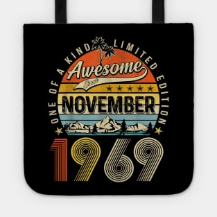 Awesome Since November 1969 Vintage 54th Birthday Tote