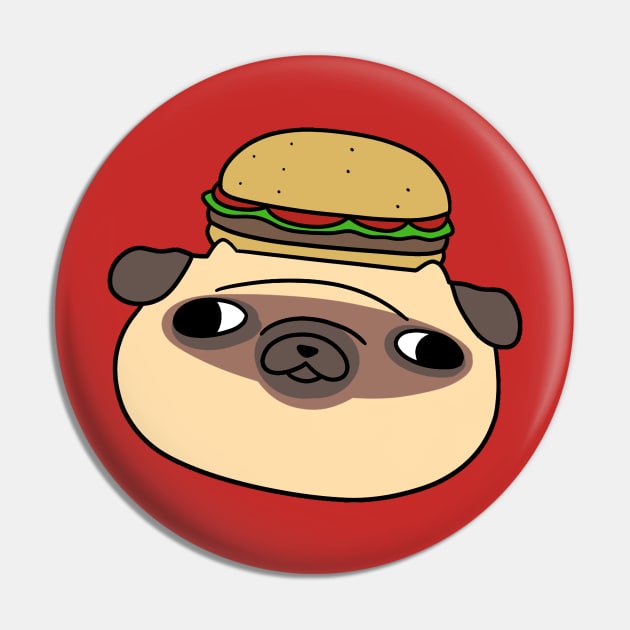 Hamburger Pug Face Pin by saradaboru