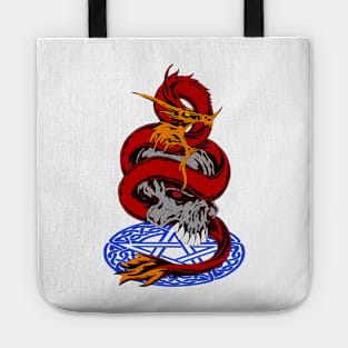 Dragon, Skull, Pentagon Tote