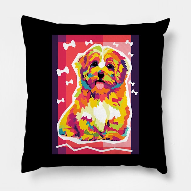 adorable dog pop art Pillow by cool pop art house