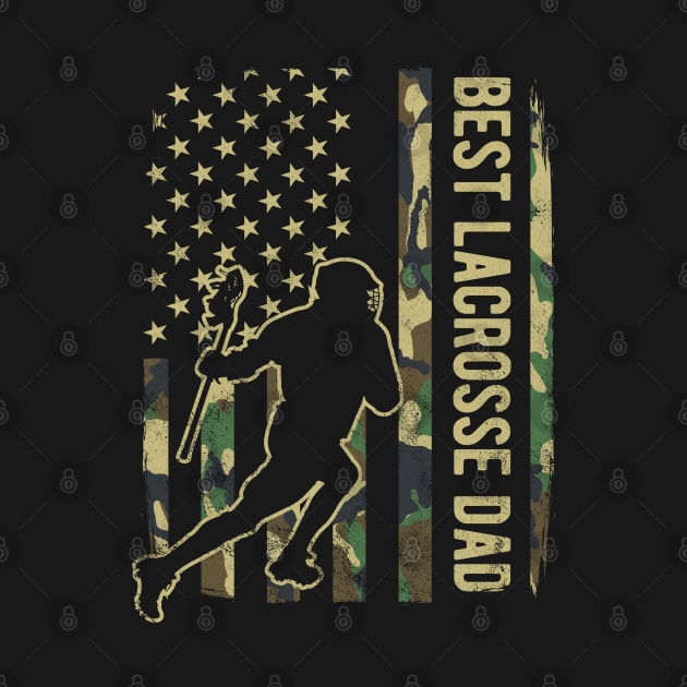 Lacrosse Dad Camouflage American Flag Fathers Day Gift by HCMGift