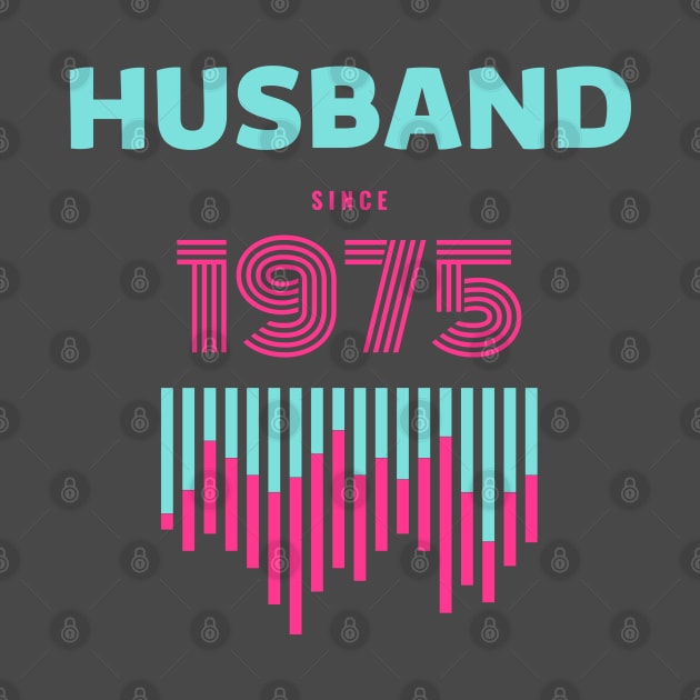 HUSBAND SINCE 1975 RETRO VINTAGE CLASSIC PINK GREEN by Hohohaxi