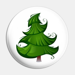 Artistic Green Christmas Tree Pin