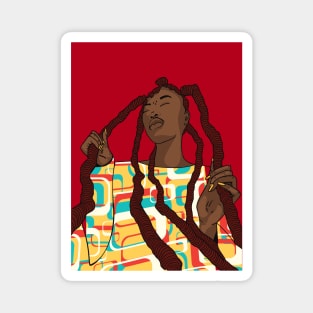 Herstory - Woman with Dreadlocks Magnet