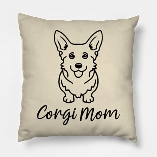 Corgi Mom Line Art Pillow