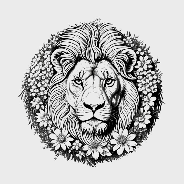 Lion Floral Majesty by MellowGroove