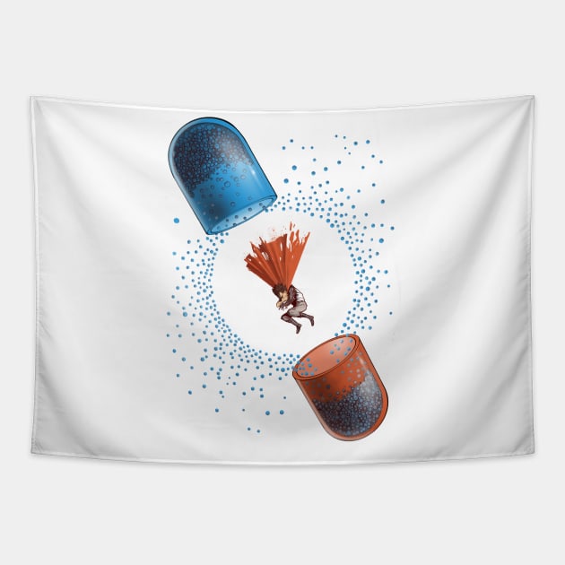 Powerfull pills Tapestry by Moi Escudero