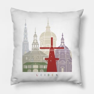 Leiden skyline poster Pillow