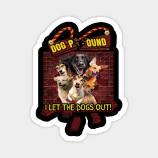 Funny Dog Lovers Black T-Shirt Magnet