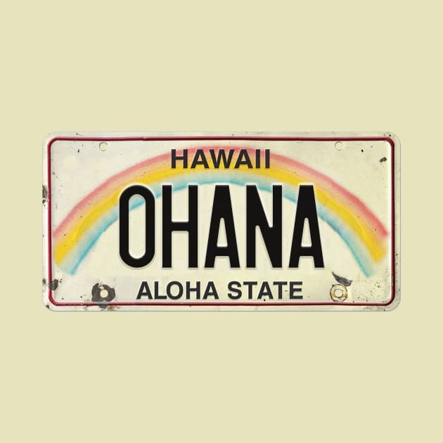 Vintage Hawaii License Plate OHANA by HaleiwaNorthShoreSign