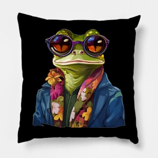 Froggy Fashion Funny Frog Lovers Gift Pillow